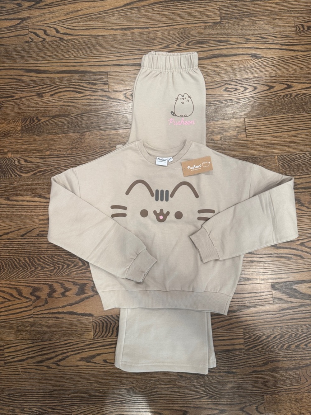 Pusheen Beige Cat Face Sweatshirt & Jogger Set
